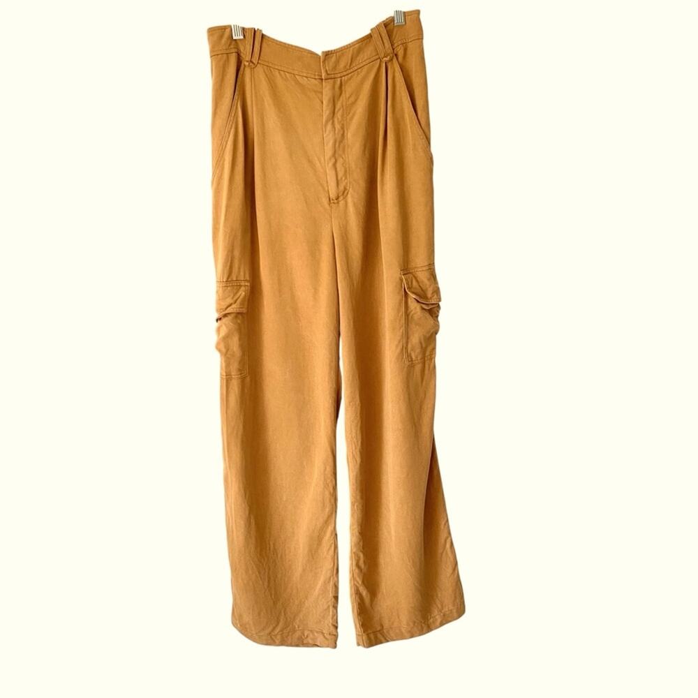 Reformation Jackson Trouser Cargo High Waist Pants size 6 Dark Tan Brown